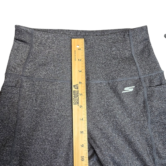 Skechers Active Leggings Yoga Side Pockets Skinny Leg Gray Stretch Size Medium - Picture 8 of 8